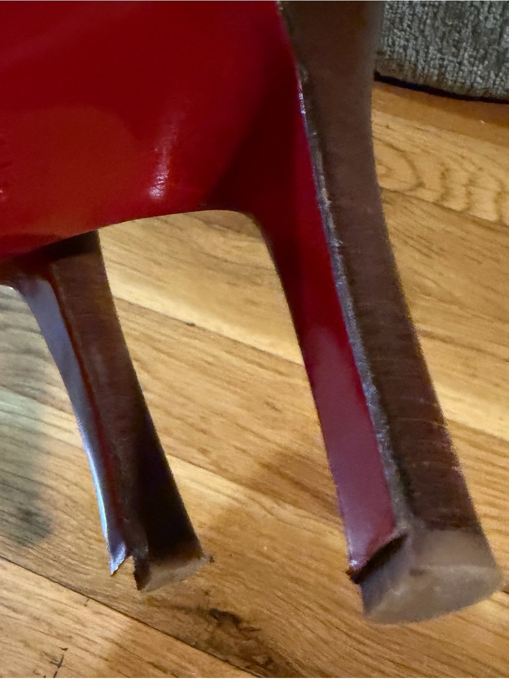 Christian Louboutin Brown Round-Toe Leather Pumps - Picture 7 of 7
